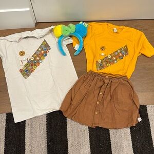 Disney Up and explorers tees, ears and skirt